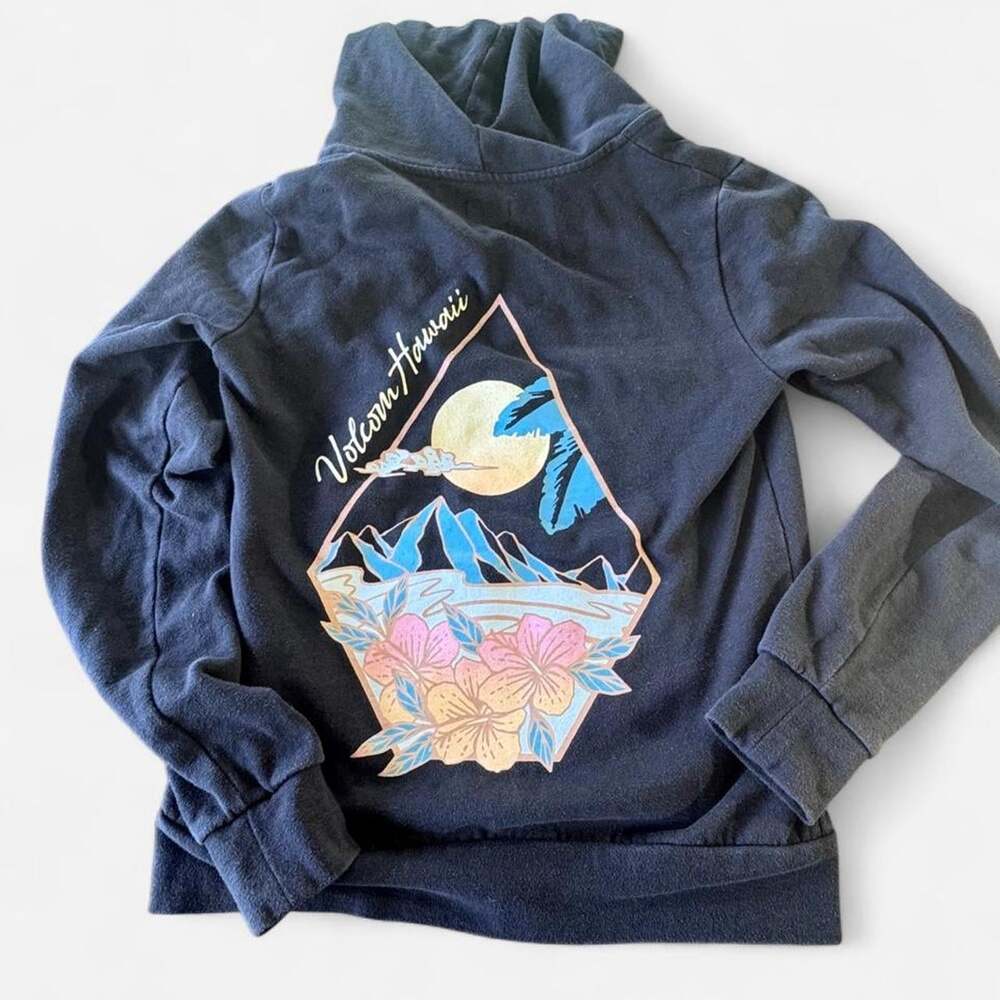 Volcom Women's Black and Navy Hoodie
